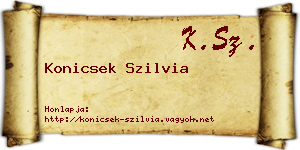 Konicsek Szilvia névjegykártya